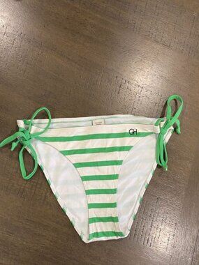 GILLY HICKS SWIM Women's green/white swimsuit bikini size M